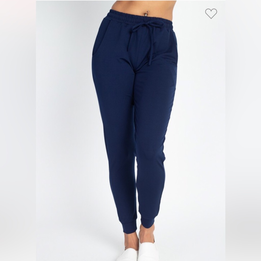 Navy Drawstring Waist Jogger